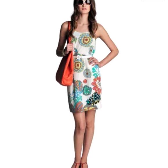 TRINA turk strappy silk jellyfish print mini dress size 2p euc - Picture 3 of 9